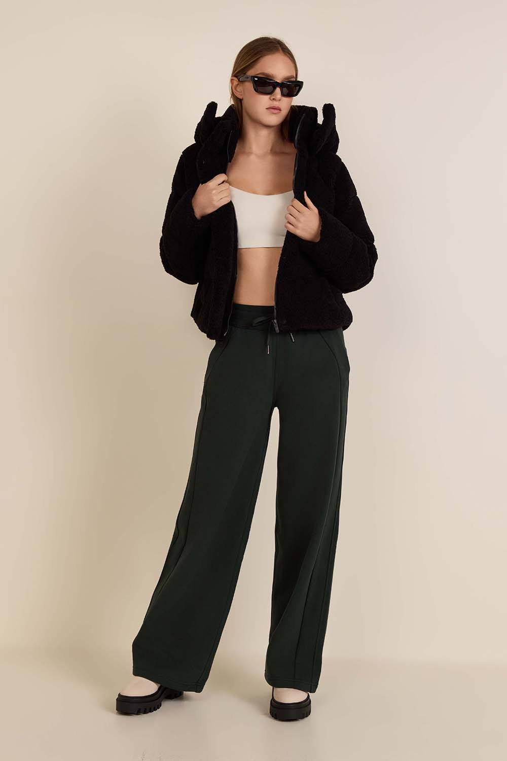 Wunder Puff Cropped Vest Textured Fleece